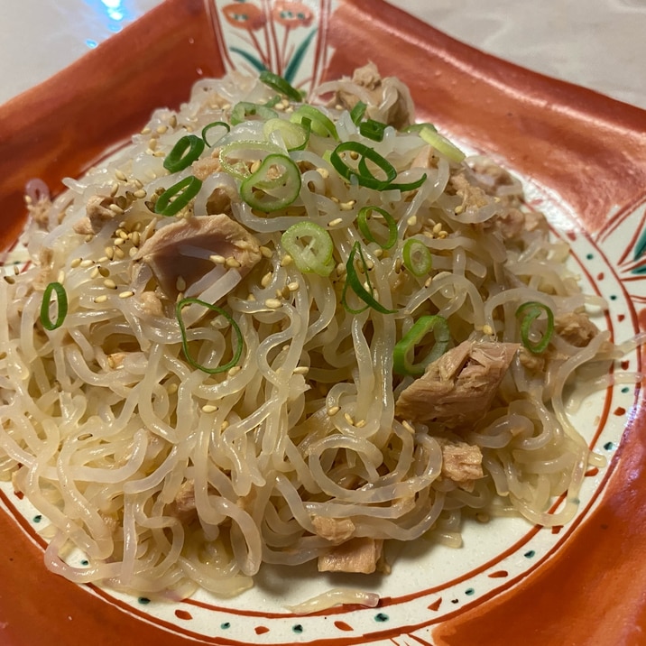 とってもヘルシー★ツナとしらたきの麺つゆ炒め★